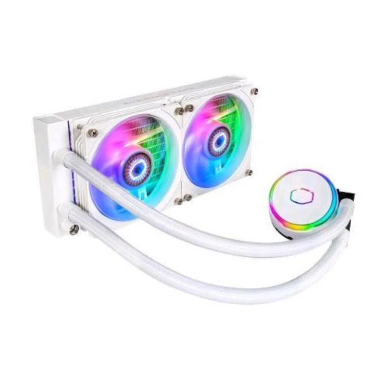 Cooler master mly-d24m-a23pz-rw dissipatore masterliquid pl240 flux white edition argb liquid cooler dissipatore — 2