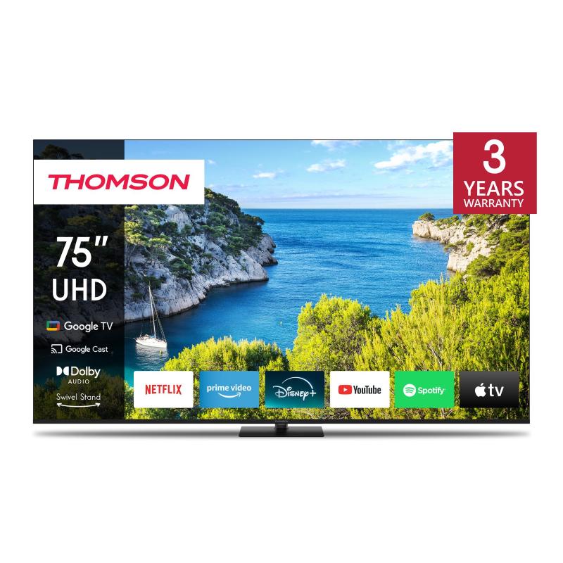 Thomson TVC LED 75 UHD 4K SMART GOOGLE CENTRAL STAND GIREVOLE + CERT TIVUSAT9120106662276