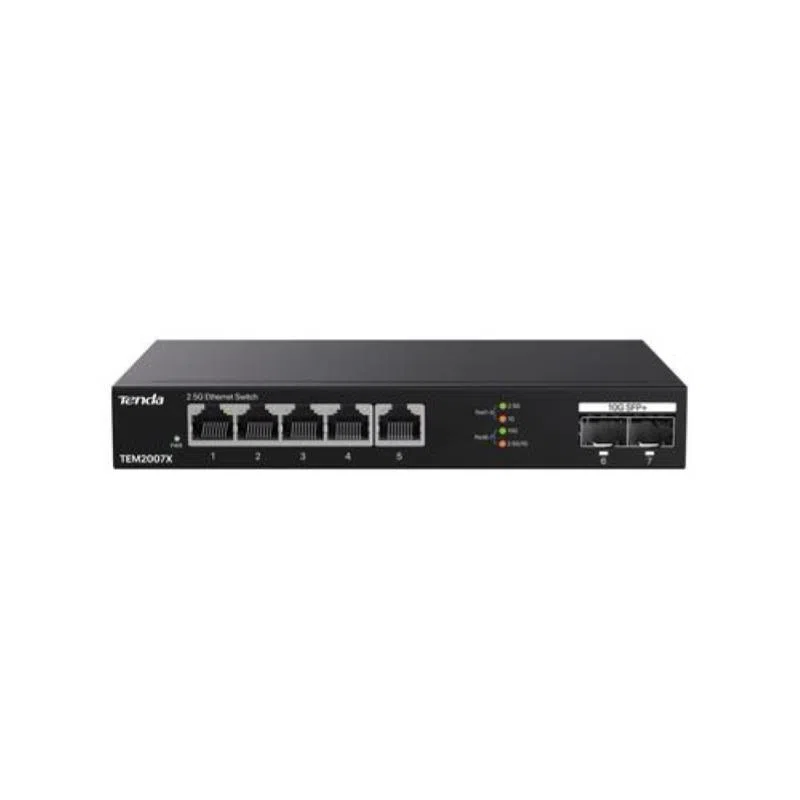 Tenda tem2007x switch ethernet 2.5 gigabit 5 porte con 2 porte sfp 10 g