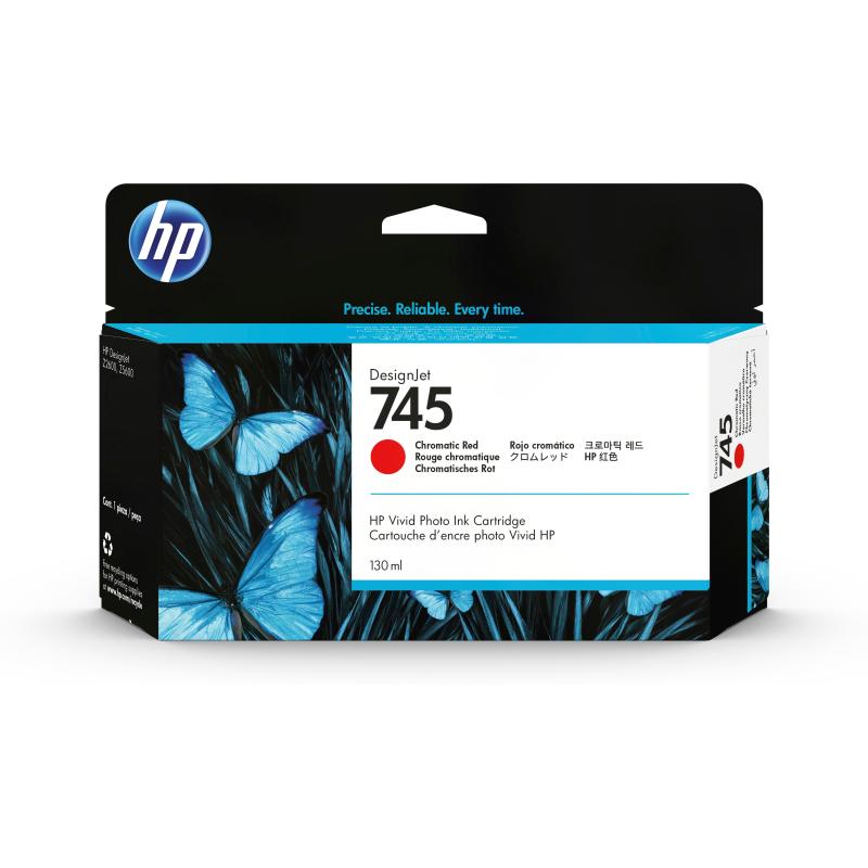 Hp cartuccia inchiostro rosso cromatico designjet 745, 130 ml