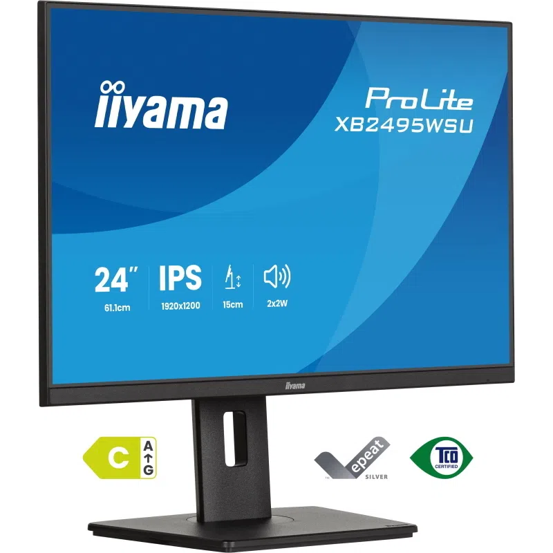 Iiyama prolite xb2495wsu-b1 monitor pc 61,2 cm (24.1\) 1920 x 1200 pixel wuxga lcd nero