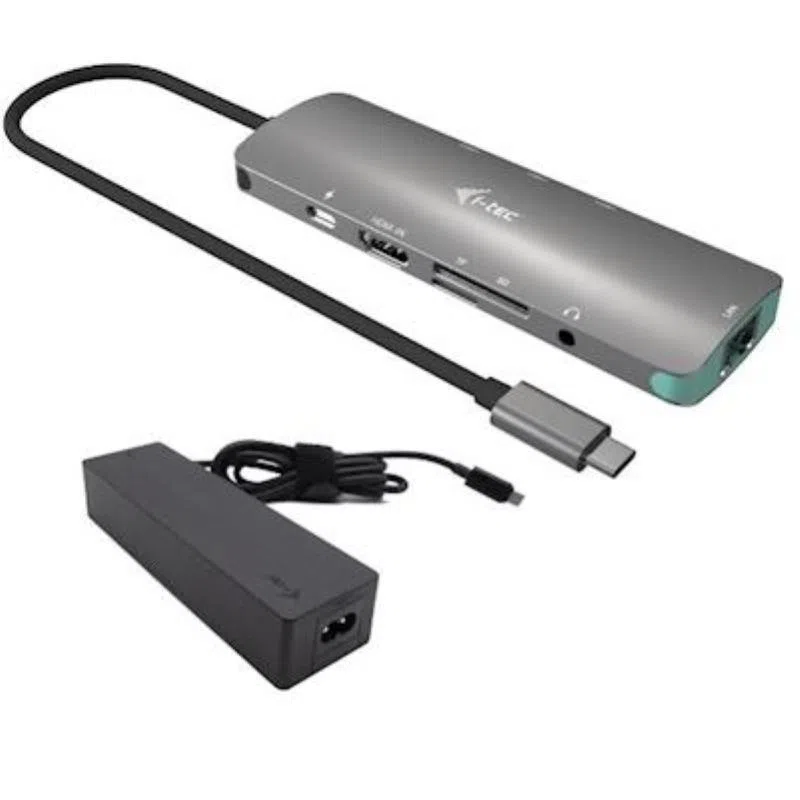 I-tec usb-c metal nano docking station 4k hdmi lan with power delivery 100 w + charger 100w