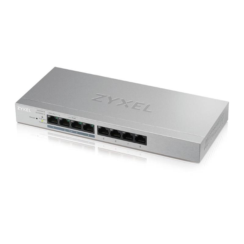 Zyxel gs1200-8hp v2 switch gestito 4 x 10/100/1000 + 4 x 10/100/1000 (poe+) poe+ (60 w)
