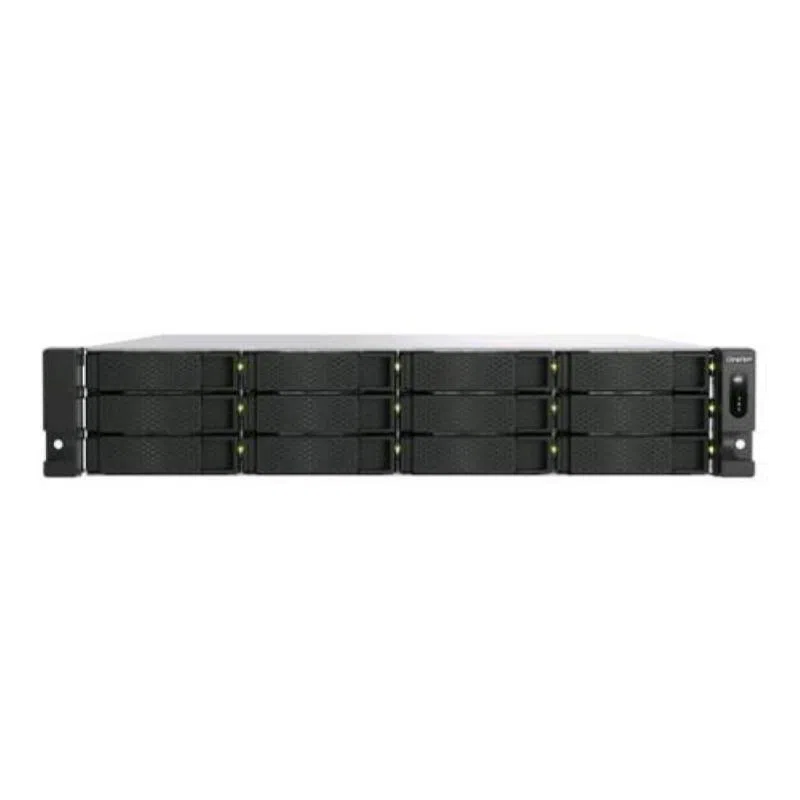 Qnap ts-h1277axu-rp nas chassis rack 2u amd ryzen 5 7000 5.1ghz ram 16gb 12 bay hdd/ssd sata ii/iii 2.5/3.5 2 slot sfp+ 6 porte lan rj-45 black