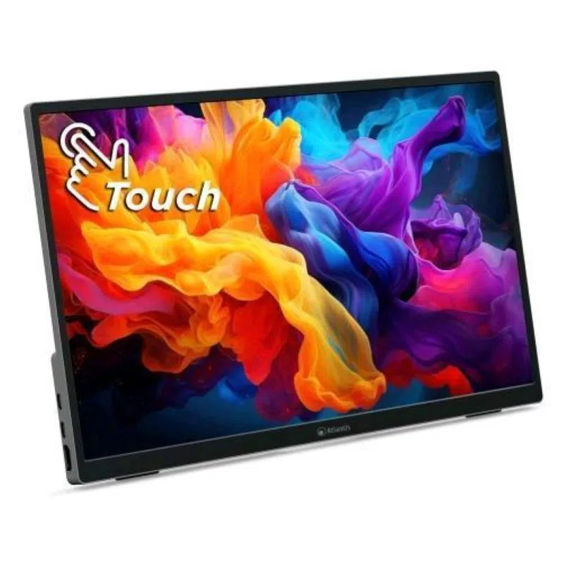 Atlantis monitor portatile touchscreen 16 pollici, 1080p full hd 1920x1080, hdmi-type_c, speaker 2x1w, inclinazione regolabile, display ips, per notebook-console- 170-170,cavo hdmi 1,5m-type_c, 1kg