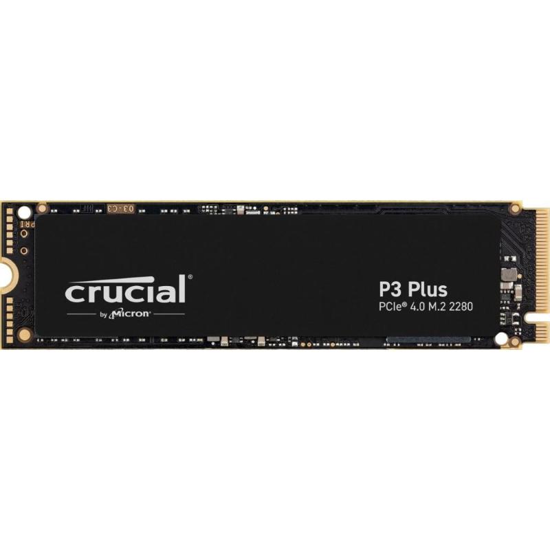 Crucial p3 plus ssd 2tb m.2 2280 nvme pcie 4.0 3d nand fino a 5000mb/s black