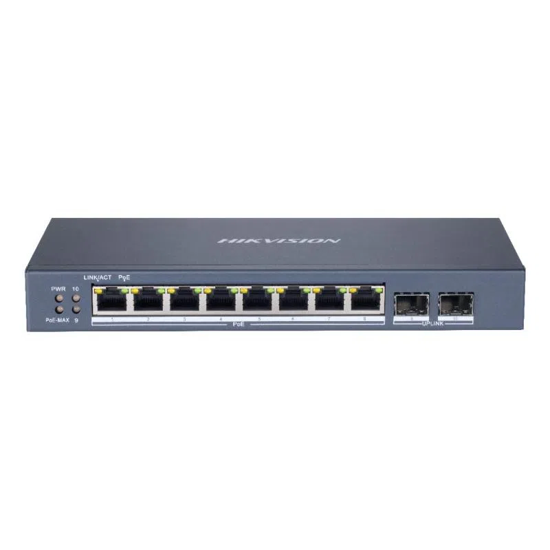 Switch 10p lan gigabit poe hikvision ds-3e1510p-si 8p poe-2p sfp -poe 110w - l2 smart managed fino:30/04