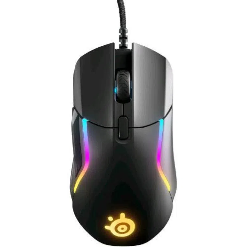 Steelseries rival 5 mouse gaming sensore ottico truemove air da 18.000 cpi 9 pulsanti programmabili 85 gr nero