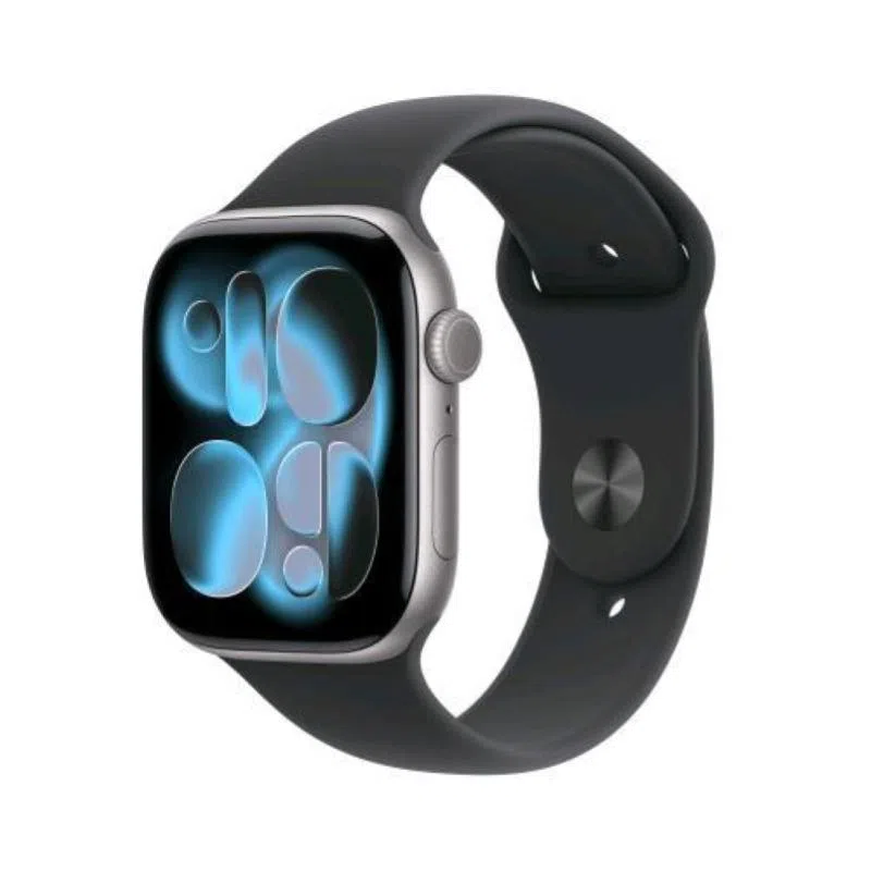 Apple watch series 11 gps 46mm cassa alluminio grigio siderale con sport band nero - s/m — 2
