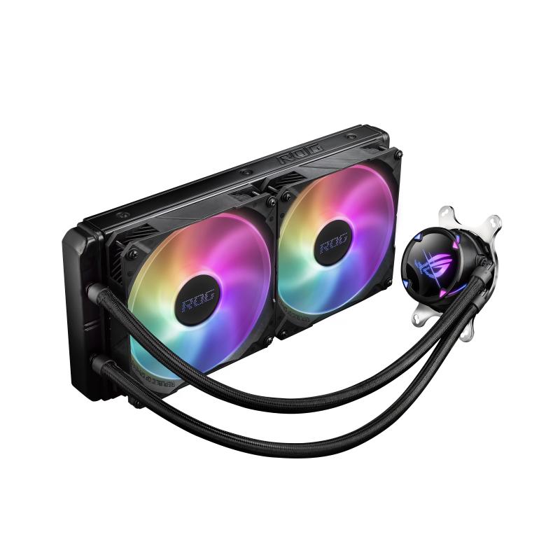 Asus tuf gaming lc 240 argb dispositivo di raffreddamento a liquido all-in-one, cooler cpu, supporto intel lga 1700 e amd am5, 2 ventole tuf gaming argb da 120 mm, aura sync, nero