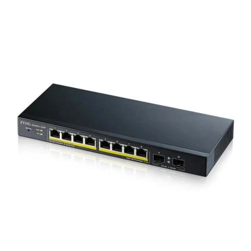 Zyxel gs1900-10hp-eu0102f switch gestito l2 8 x 10/100/1000 (poe+) + 2 x gigabit sfp poe+ (77 w) nero — 2