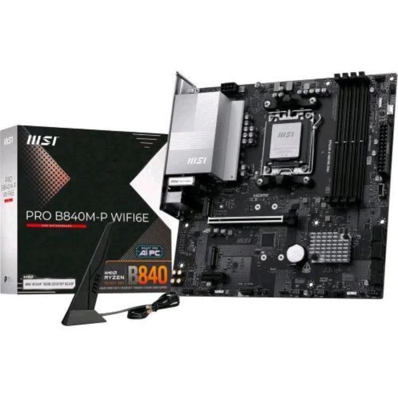 Msi mb ms-7e77pro b840m-p wifi6e601-7e77-010,20801-7e77-002std pro b840m-p wifi6e,b840,am5,4ddr5