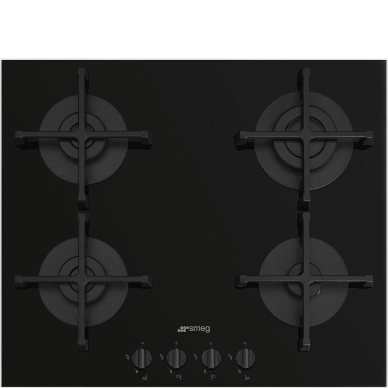 Smeg Piano Cottura Incasso Gas 4 Zone Filo 60cm Nero Pv264b 8017709329020