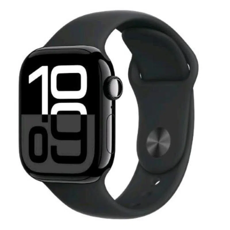 Apple watch series 10 gps 46mm cassa in alluminio jet black cinturino sport nero - m/l — 2