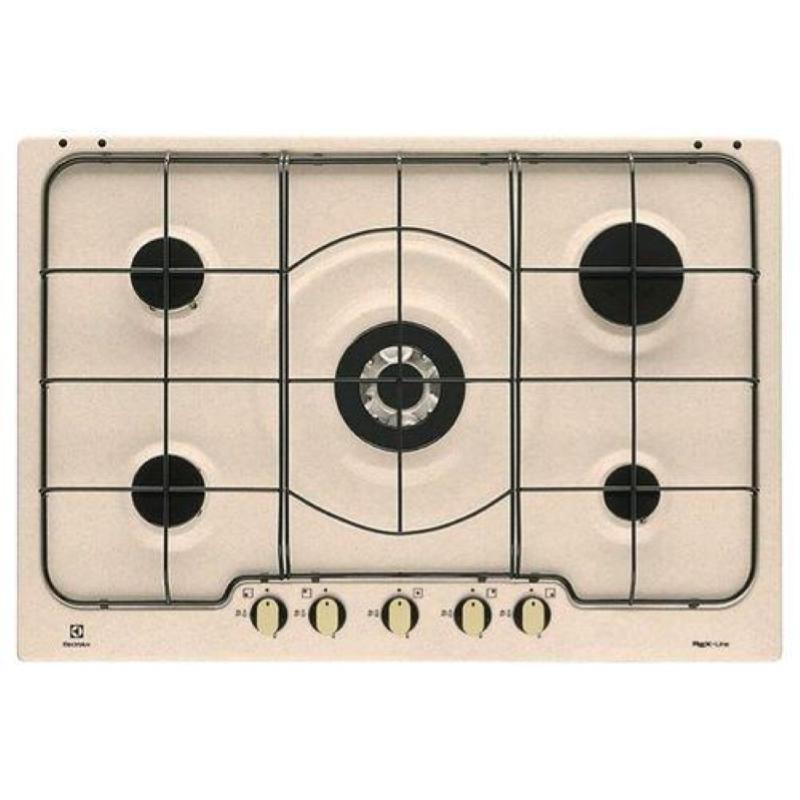 Electrolux rgg7253oon piano cottura a gas 5 fuochi 75 cm colore sabbia
