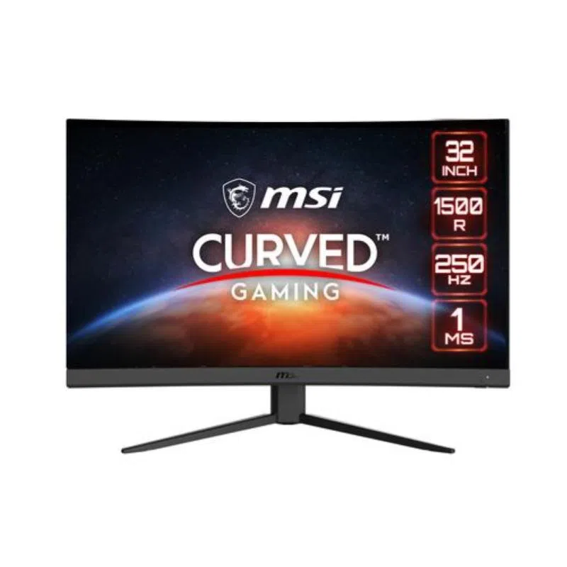 Msi monitor gaming curvo 31,5 led va 16:9 fhd, 1ms 250hz, 1500r, dp/hdmi, adobe rgb, srgb dci-p3