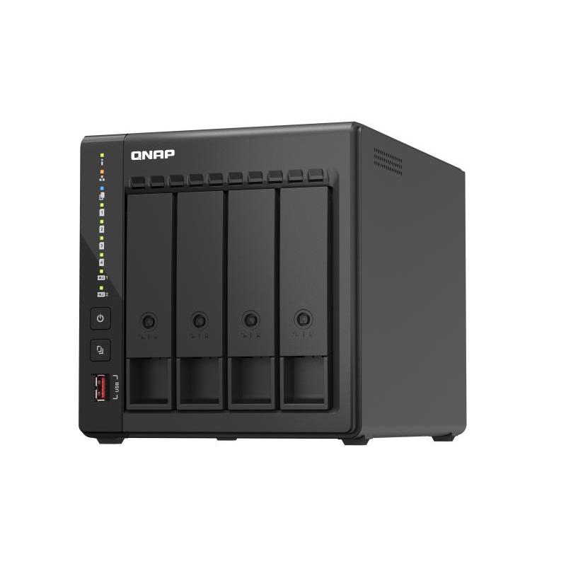 Qnap ts-453e nas chassis tower intel celeron j6412 2.6ghz ram 8gb-4 bay hdd/ssd 2.5/3.5/m.2-lan 10/100/1000/2500 mbps colore nero