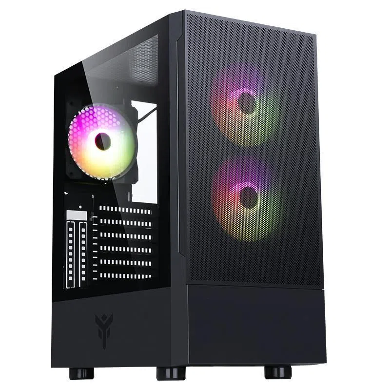 Itek siisbe 3.0 gaming midi tower nero 3x12cm argb fan usb3 — 2