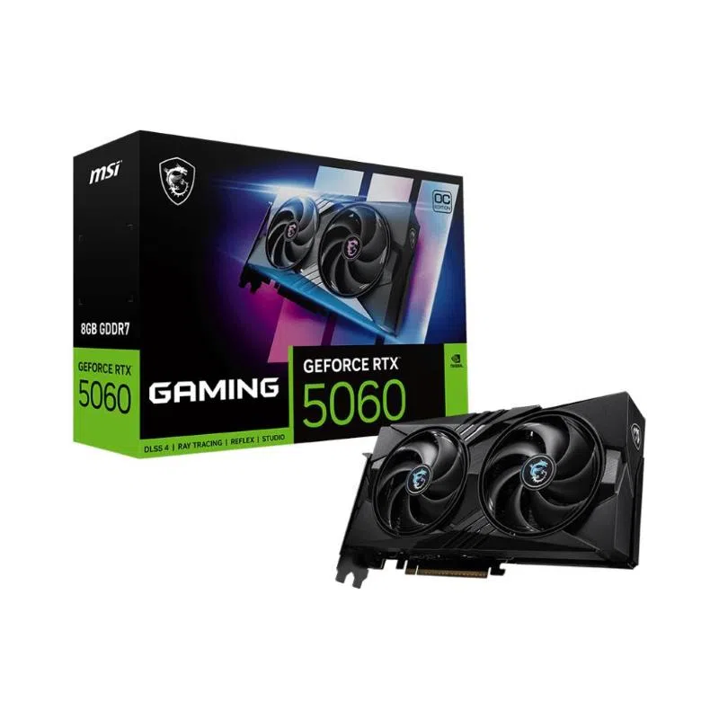 Msi geforce rtx 5060 8g gaming oc nvidia 8 gb gddr7 dlss4 dual fan pci express x16 5.0 - 1 x hdmi 3 x displayport