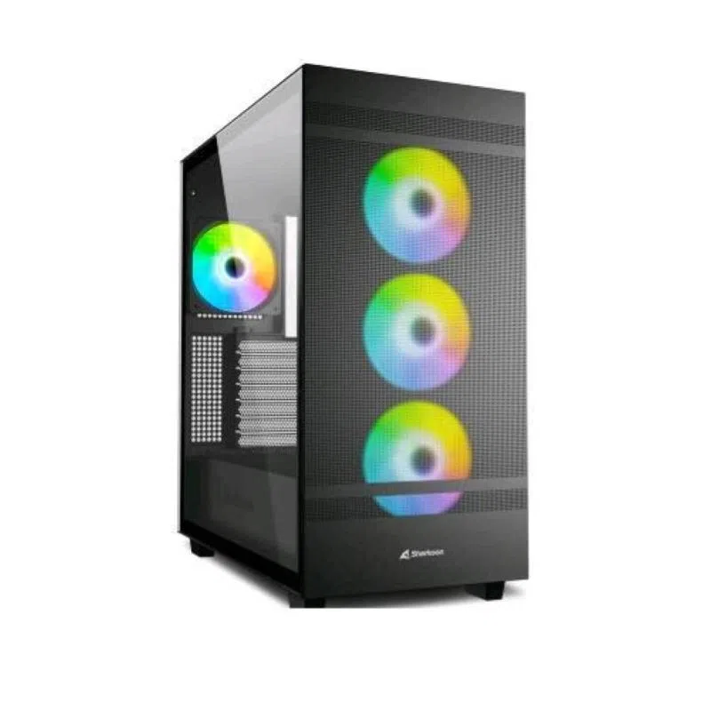 Sharkoon rebel c50 rgb case full tower atx mini-itx micro-atx pannello laterale in vetro temperato 4xventole pwm rgb 120mm 1xusb-c 3.2 2xusb-a 3.0 black — 2