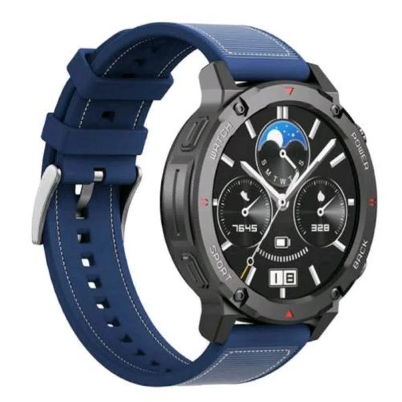 Imiki c1 explorer scout d2 smartwatch monitoraggio della salute livello ossigeno nel sangue diverse modalita` sportive cassa acciao grey cinturino sport blu