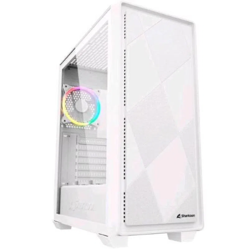 Sharkoon vs9 rgb case atx 3 ventole installate 120mm pannello in vetro temperato white — 2