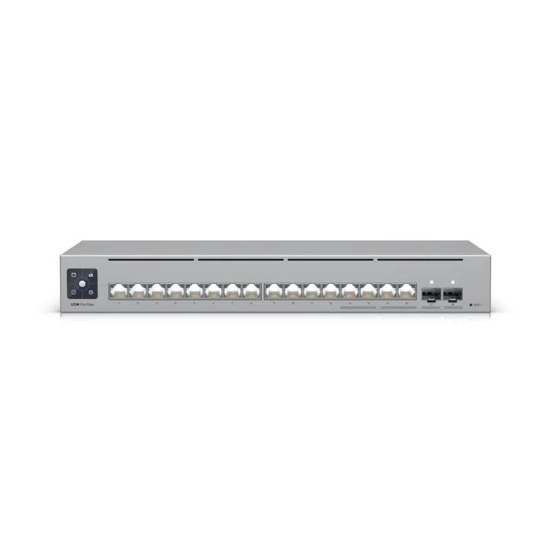 Switch 16p lan gigabit ubiquiti usw-pro-max-16 l3 4p rj45 da 2.5gbe 12p gbe rj45 2p sfp+ 10g montaggio rack