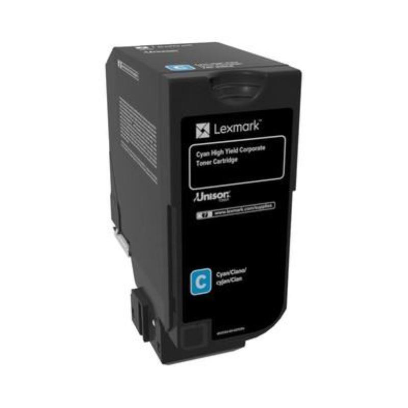 Lexmark 74c2hce cartuccia toner 1 pz originale ciano