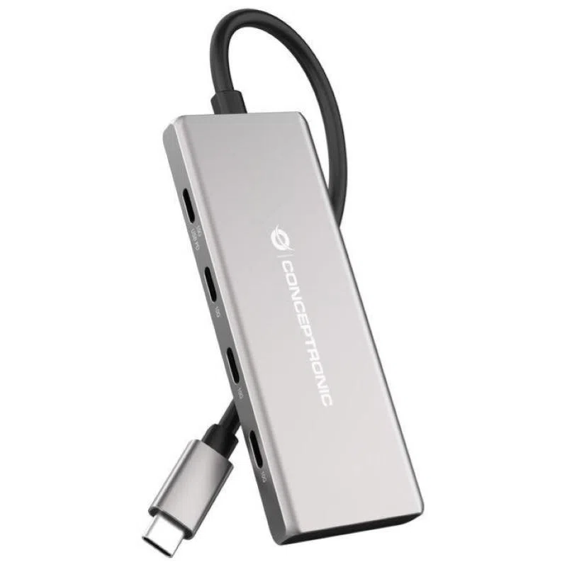 Conceptronic hubbies17g hub di interfaccia usb 3.2 gen 2 type-c 10000 mbit-s grigio