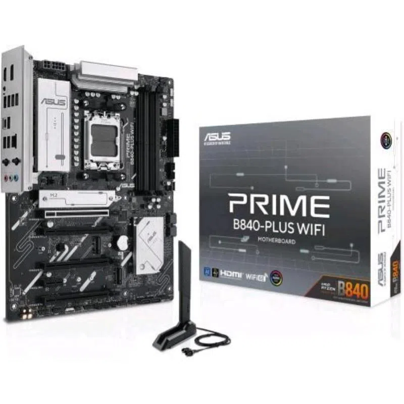Asus prime b840-plus wifi scheda madre amd atx slot ddr5 pcie 4.0 ready 3 slot m.2 wifi 6e ethernet realtek 25 gb displayport hdmi usb-c e usb-a da 20 gbps bios flashback e aura sync — 2
