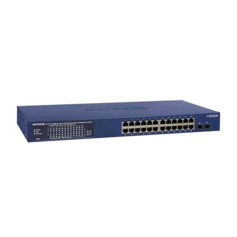 Netgear gs724tpp-300eus switch gestito 24 porte gigabit (10/100/1000) poe+ + 2 sfp (poe+ 380 w) montabile a rack