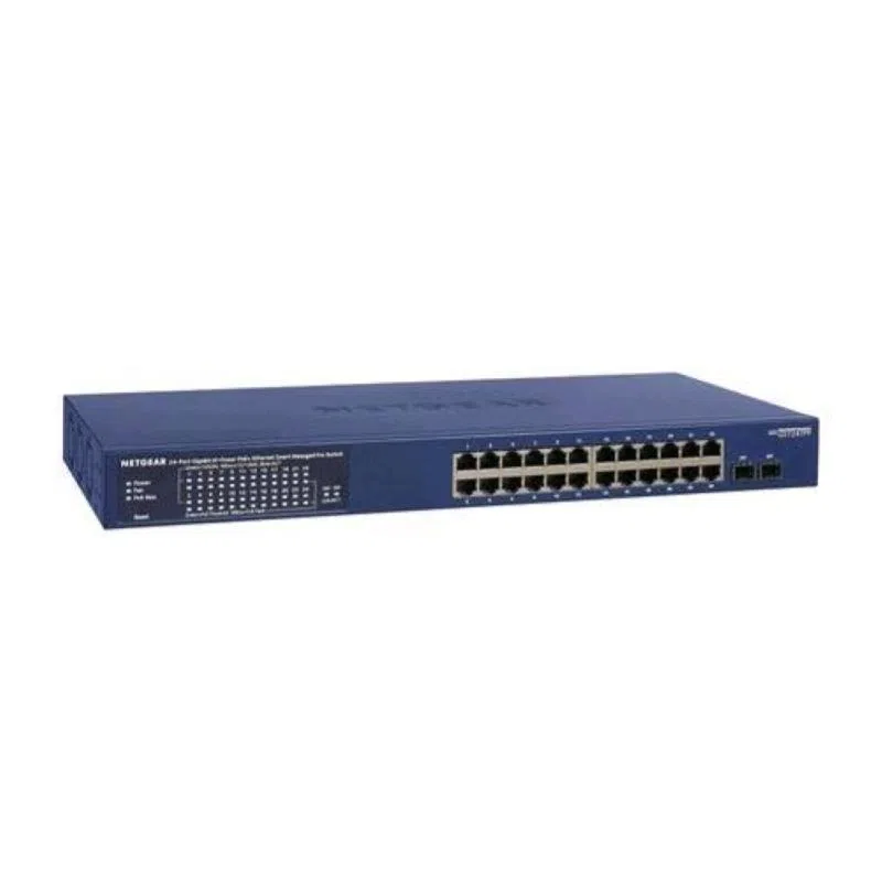 Netgear gs724tpp-300eus switch gestito 24 porte gigabit (10/100/1000) poe+ + 2 sfp (poe+ 380 w) montabile a rack