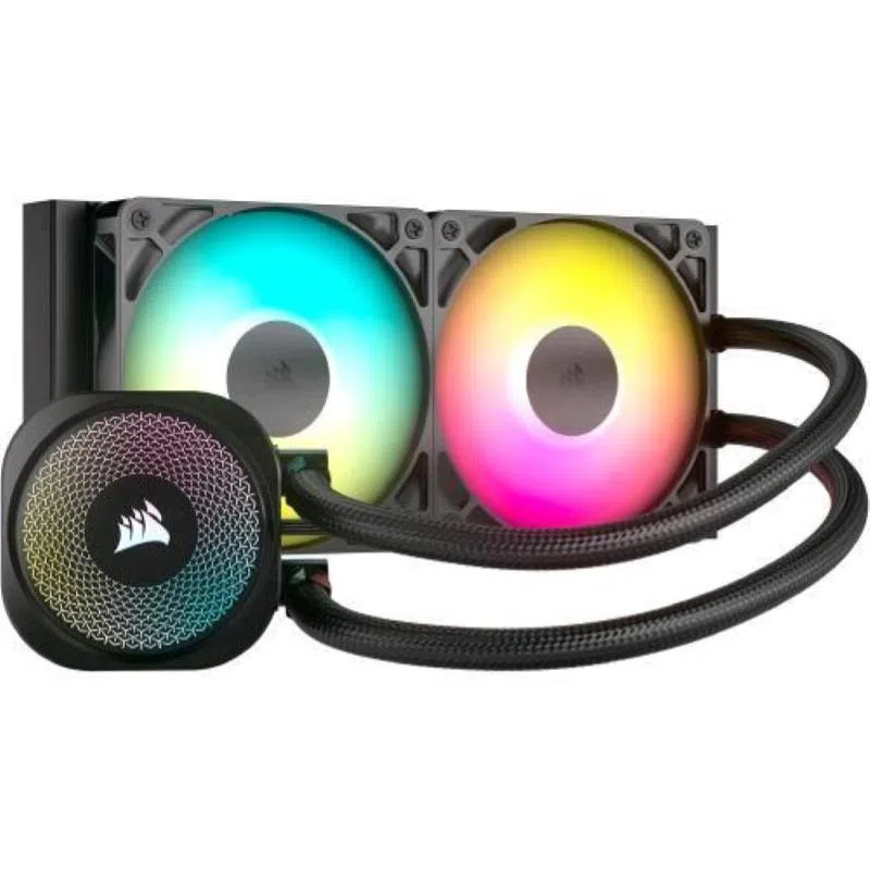 Corsair nautilus 240 rs argb liquid cpu cooler 240mm 2 ventole rs120 argb intel lga 1851/1700, amd am5/am4 nero — 2