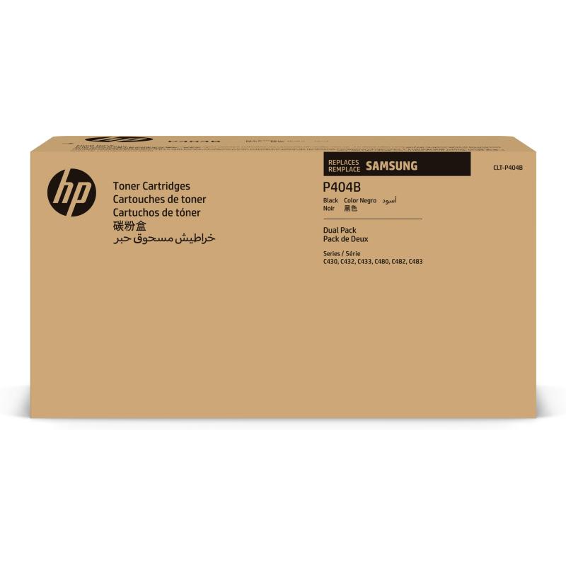 Samsung confezione da 2 cartucce toner originali hp clt-p404b (nero)