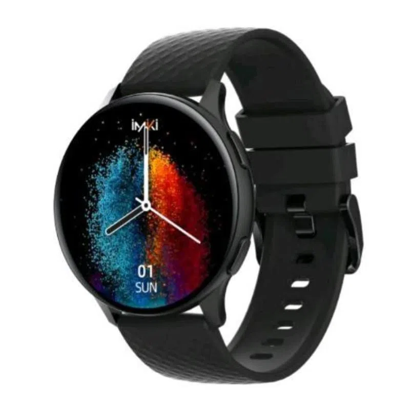 Imiki holo pro kw66 smartwatch unisex display amoled 1,43 connettivita` bluetooth, cinturino magnetico, misura ossigeno nel sangue e frequenza cardiaca, android e ios nero