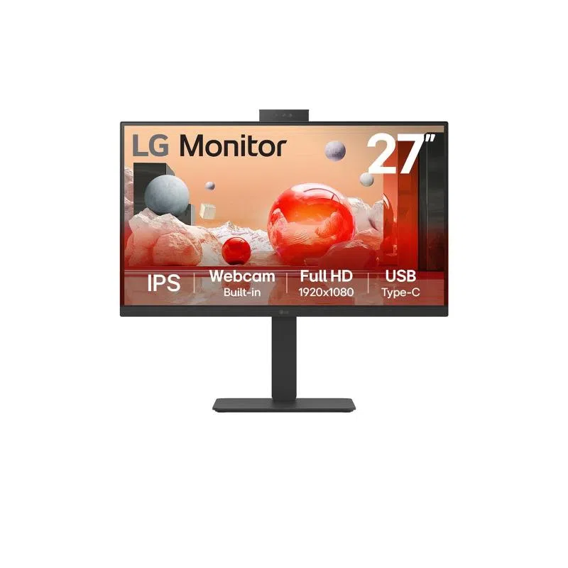 Lg monitor 27ba850 27`` led ips 100hz 16:9 full hd 5ms 250 cdm webcam pivot usb-c dock dp-hdmi multimediale — 2