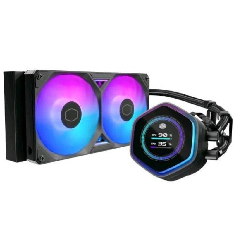 Cooler master ml 240 atmos ii lcd argb dissipatore a liquido dual fan 2 x 120mm kit lcd nero — 2