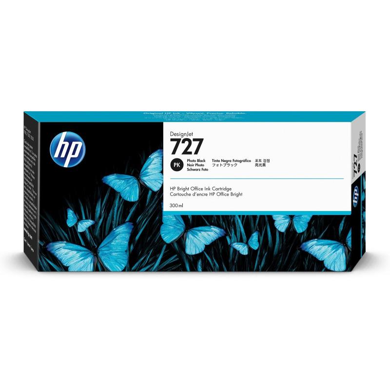 Hp cartuccia inchiostro nero fotografico designjet 727, 300 ml