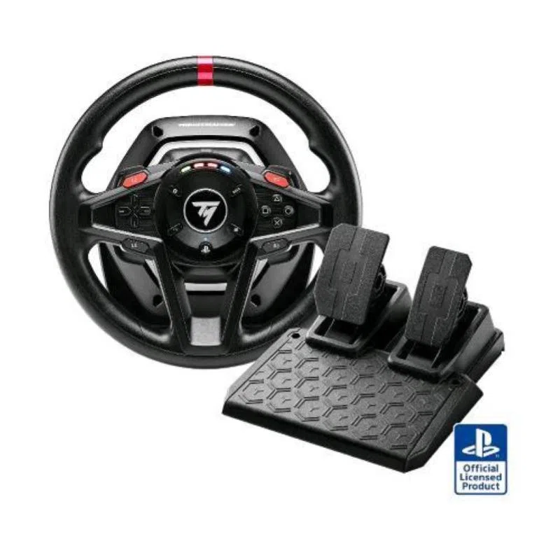 Thrustmaster t128 volante force feedback con pedali magnetici tecnologia hybrid drive playstation 5 playstation 4 /pc black