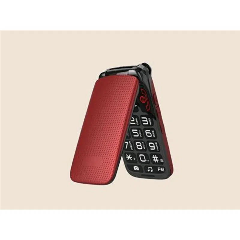 Onda f10 lino dual sim senior phone clamshell 2.4 tasti grandi vivavoce tasto sos radio fm italia red
