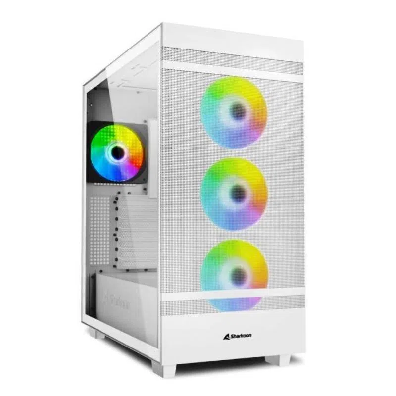 Sharkoon rebel c50 rgb full tower atx metallo laterali vetro temperato bianco