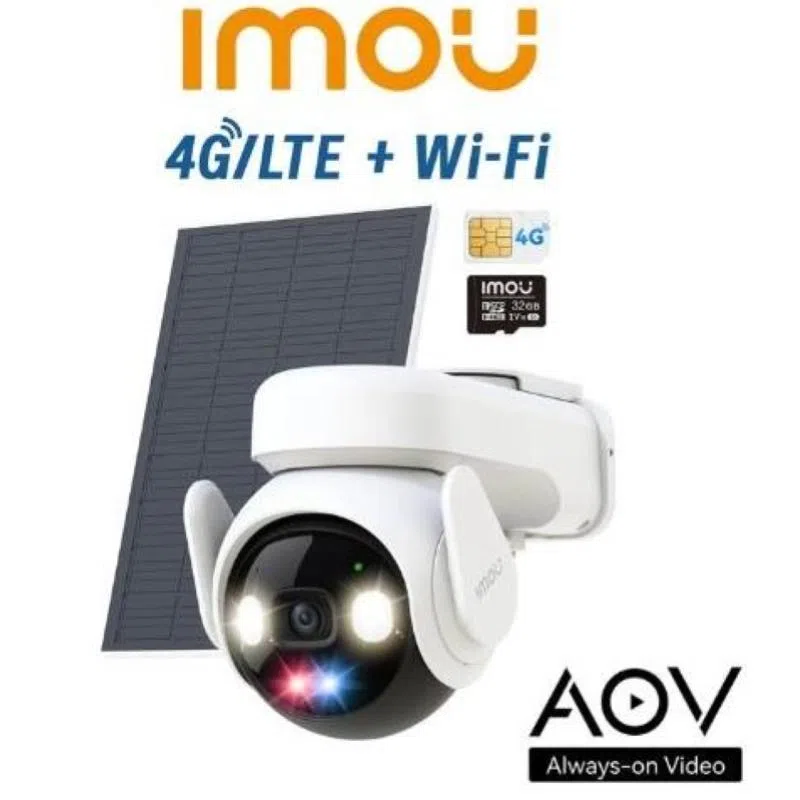 Imou camera 4g 5mp 3k wifi ptz pir aov batt.incl.sim4g+pannello sol. usbc