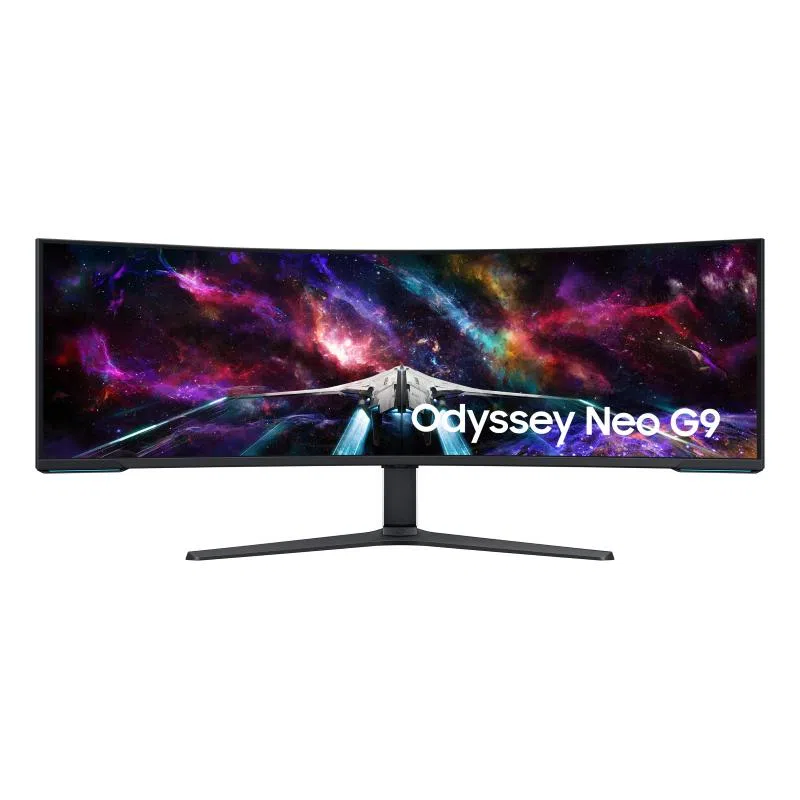 Samsung monitor gaming odyssey neo g9 (s57cg952), curvo (1000r), 57``, 7680x2160 (dual uhd), 32:9, mini led, hdr1000, va, 240 hz, 1 ms (gtg), freesync premium pro, hdmi, usb, display port 2.1