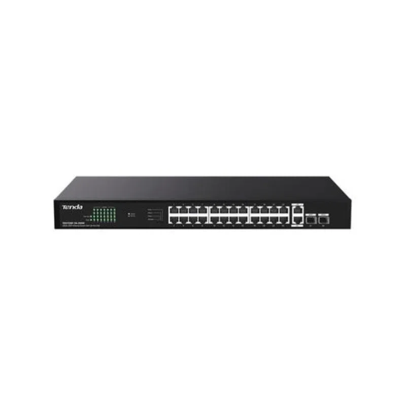 Tenda teg1128p-24-250w switch 26p ge2sfp con 24p poe 250w power consumption 30w max. poe of single port