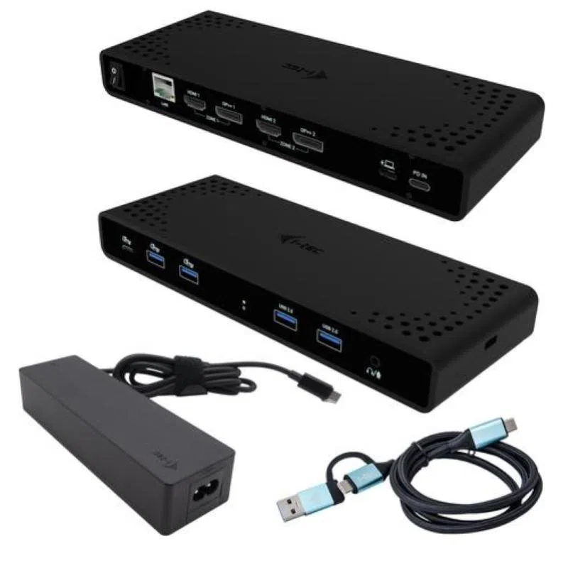I-tec universal dual 4k display docking station, pd 85w + i-tec usb-c charger 100w — 2