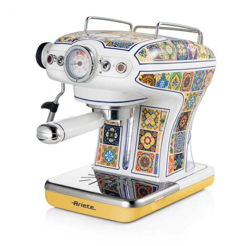 Ariete 1389 positano edition macchina per caffe` espresso 850 w polvere e cialde 1 o 2 tazze cappuccinatore 15 bar vassoio raccogli goccia