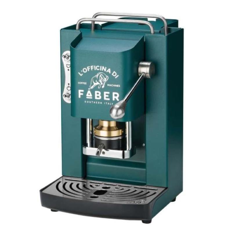 Faber Macchina da caffe` a cialde pro deluxe british green cromato