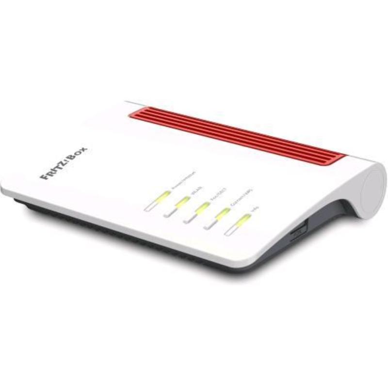 Avm fritz! avm box 7690, modem router wi-fi 7 dual band (2.4 ghz, 5 ghz) fino a 7.000 mbit/s, per fttc vdsl, dsl e fibra ottica con ont, 1x wan 2,5 gb, 1x lan 2,5 gb, 2x lan gb, zigbee, mesh, dect