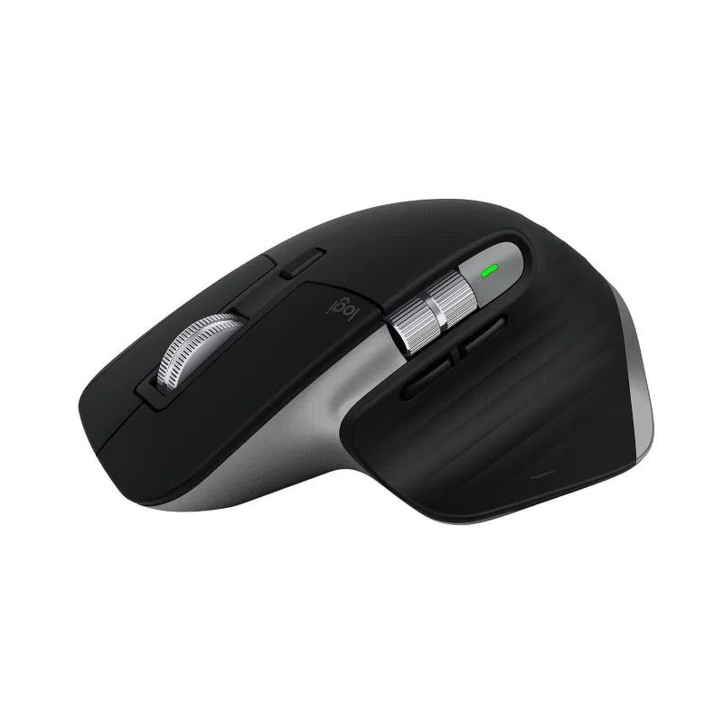Logitech mx master 3s per mac mouse wireless bluetooth laser 8.000 dpi mano destra con scorrimento ultraveloce ergo click silenziosi tracciamento su vetro personalizzabile usb-c nero argento