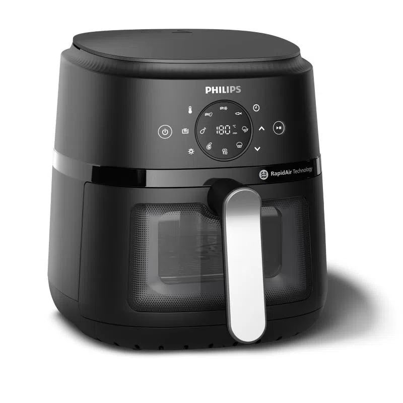 Philips airfryer na221 friggitrice ad aria multicooker 4.2 litri 13 programmi di cottura 1.500 w finestra controllo cottura nero